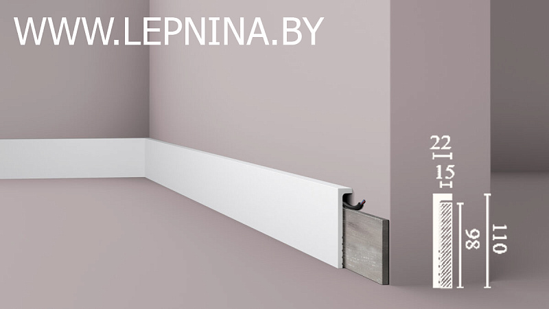 NMC WALLSTYL профиль CF2S выс.плотности 110х22мм белый 18шт/кор